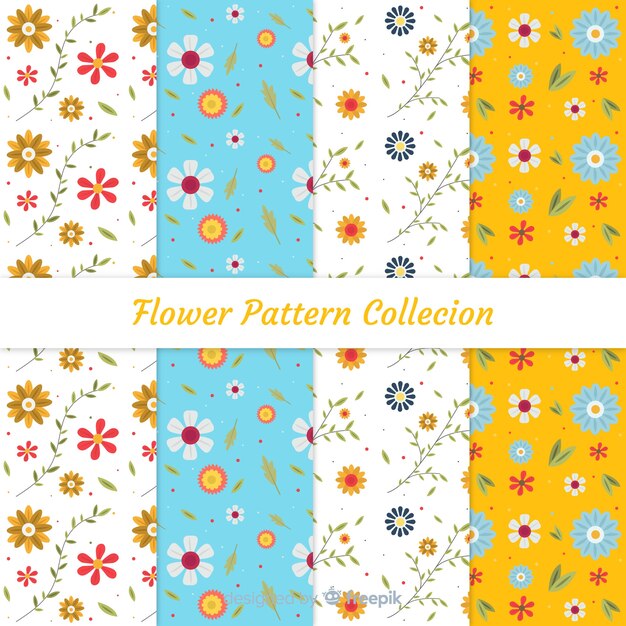 Flat flower pattern collection