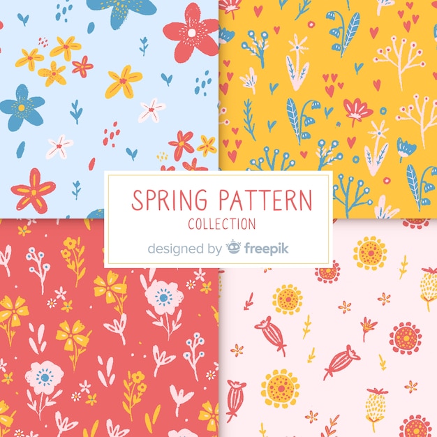 Flat flower pattern collection