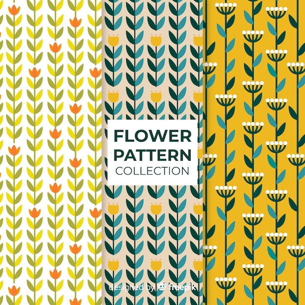 Free vector flat flower pattern collection