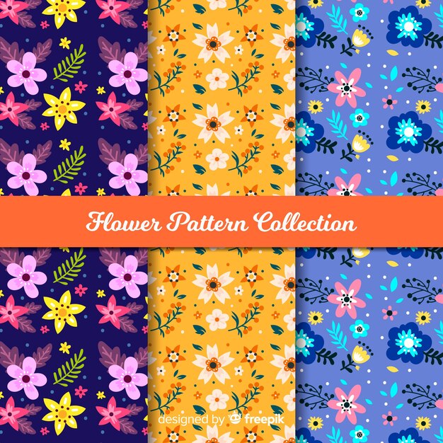 Flat flower pattern collection