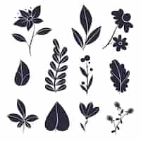 Free vector flat flower silhouettes collection