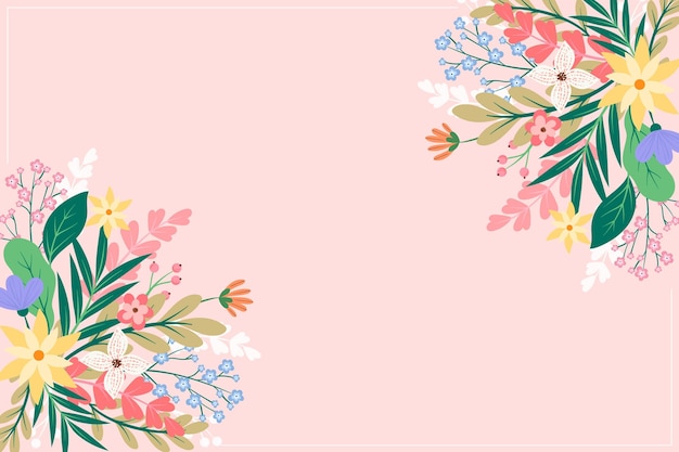 Flat flowers background