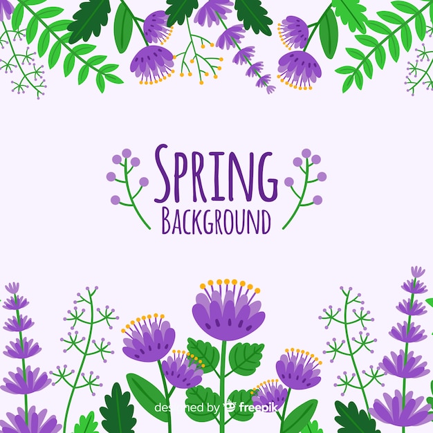 Free vector flat flowers spring background