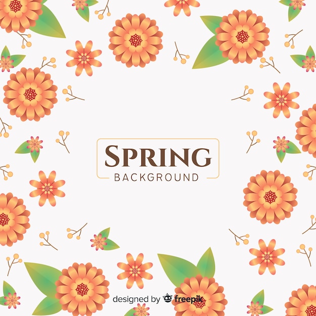 Free vector flat flowers spring background