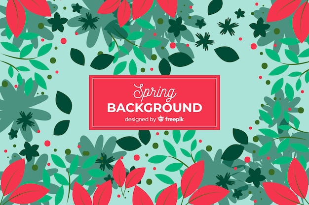 Free vector flat flowers spring background