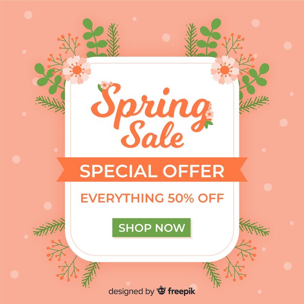 flat flowers spring sale background