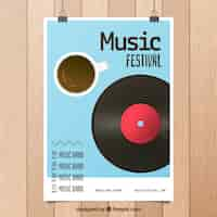 Free vector flat flyer concept for music festival