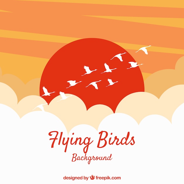 Free vector flat flying bird background