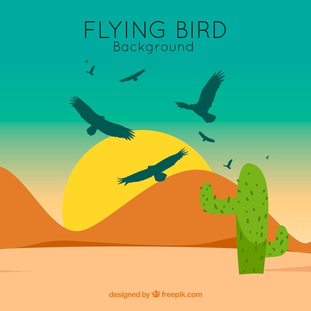 Free vector flat flying bird background