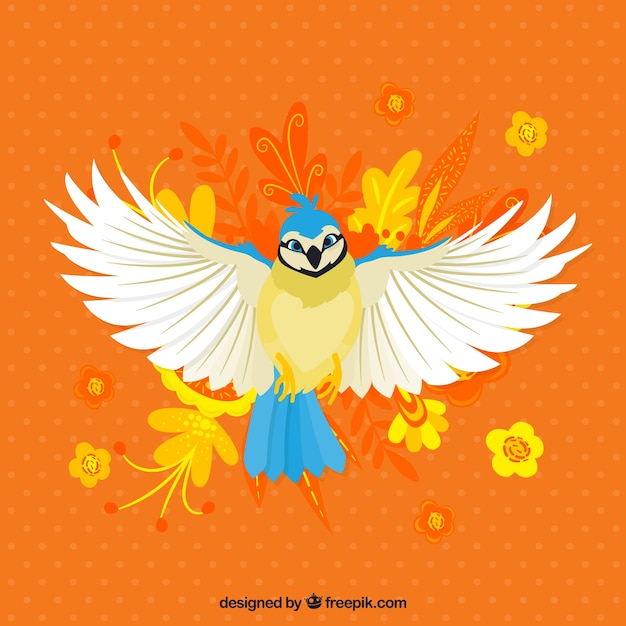 Free vector flat flying bird background