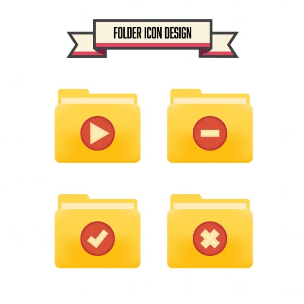 Free vector flat folder icons