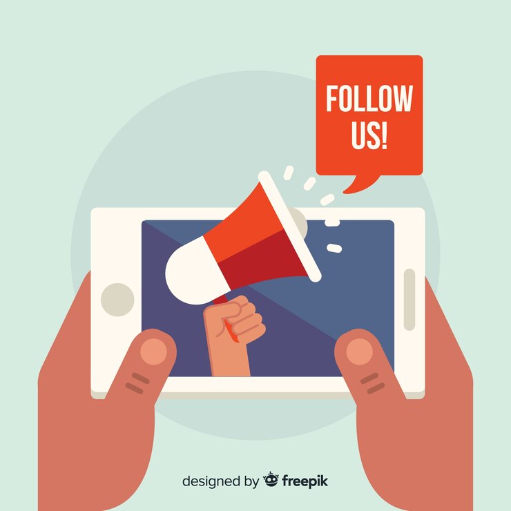 Free Vector flat follow us background