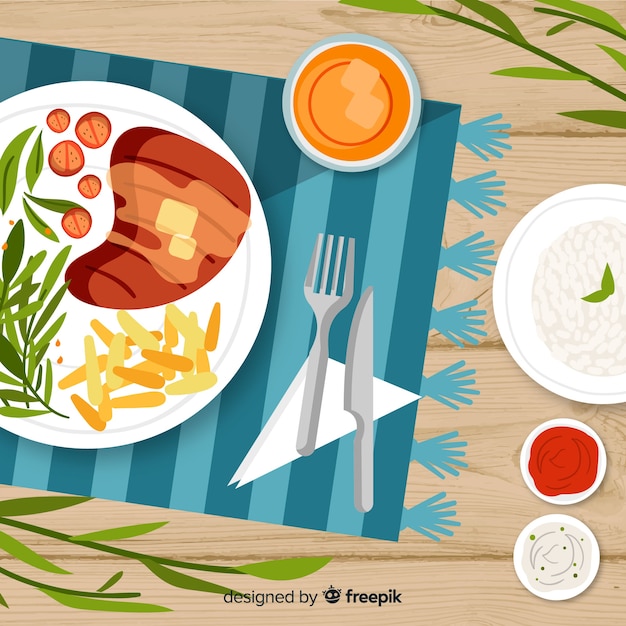 Flat food background