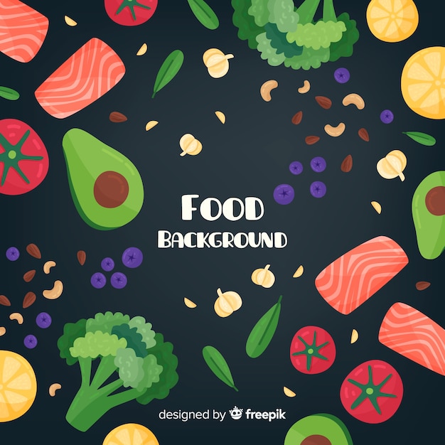 Flat food background