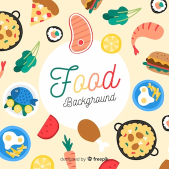 Flat food background