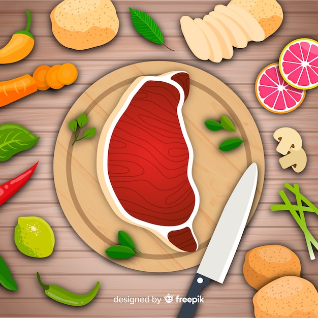 Flat food background