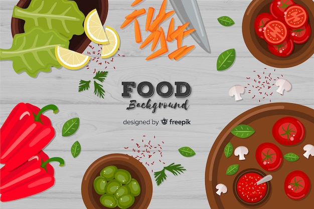 Flat food background