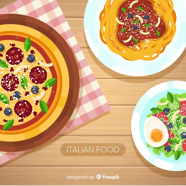 Flat food background