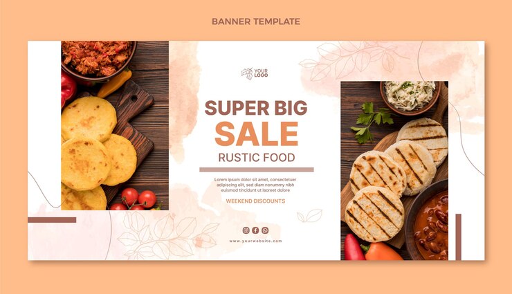 मुफ़्त वेक्टर flat food banner design