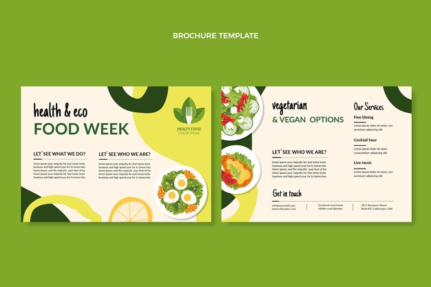 Free vector flat food brochure template