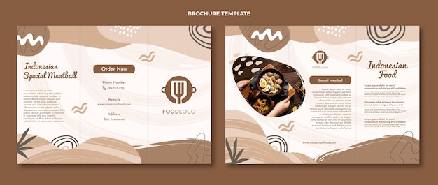 Бесплатное векторное изображение Плоский шаблон брошюры еды