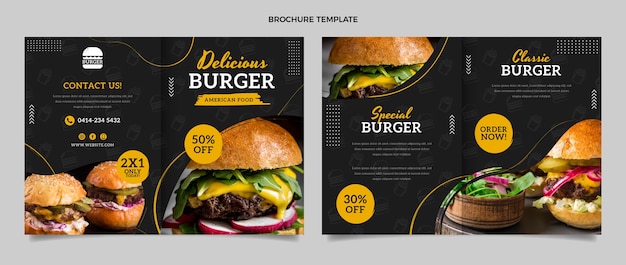 Flat food brochure template