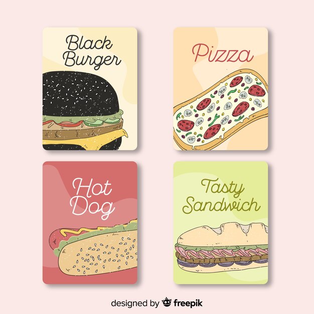 Flat food card collection