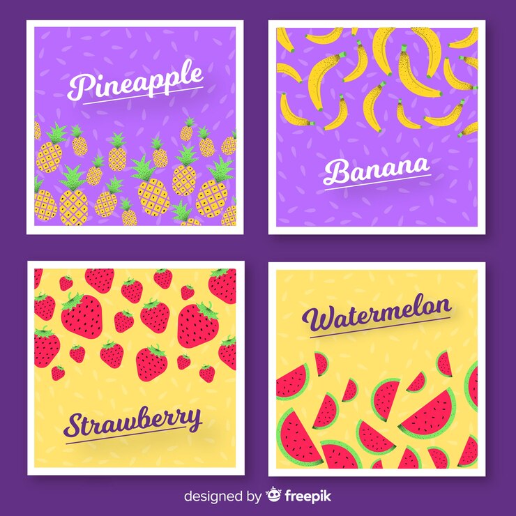 Free Vector flat food card collection