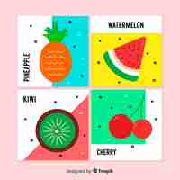 Free vector flat food card collection