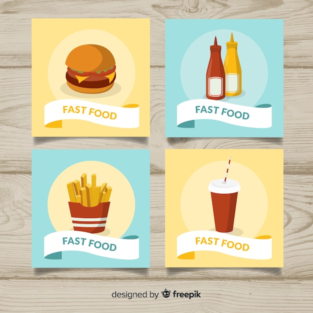 Flat food card collection