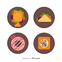 Free vector flat food dish collection