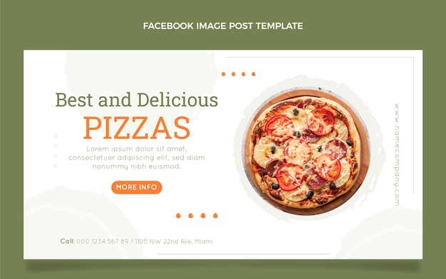 Free vector flat food facebook post template