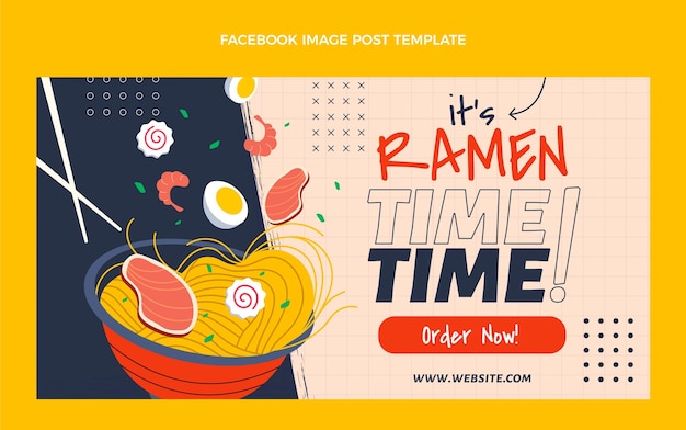 Free vector flat food facebook post