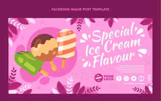 Free vector flat food facebook post