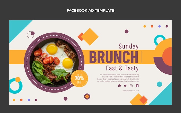 Free vector flat food facebook template