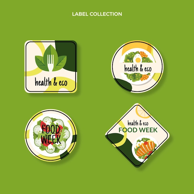 Free vector flat food labels template