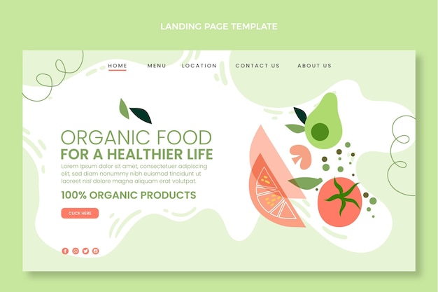 Free vector flat food landing page