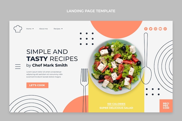 Flat food landing page