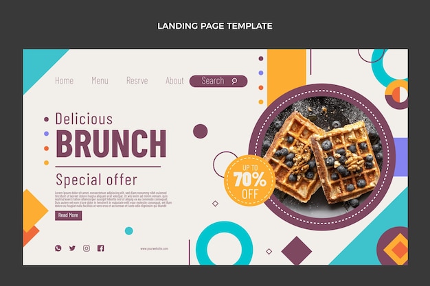 Flat food landing page