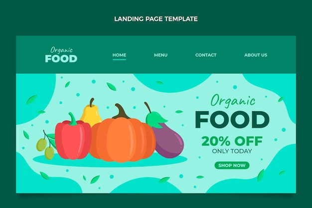 Flat food landing page