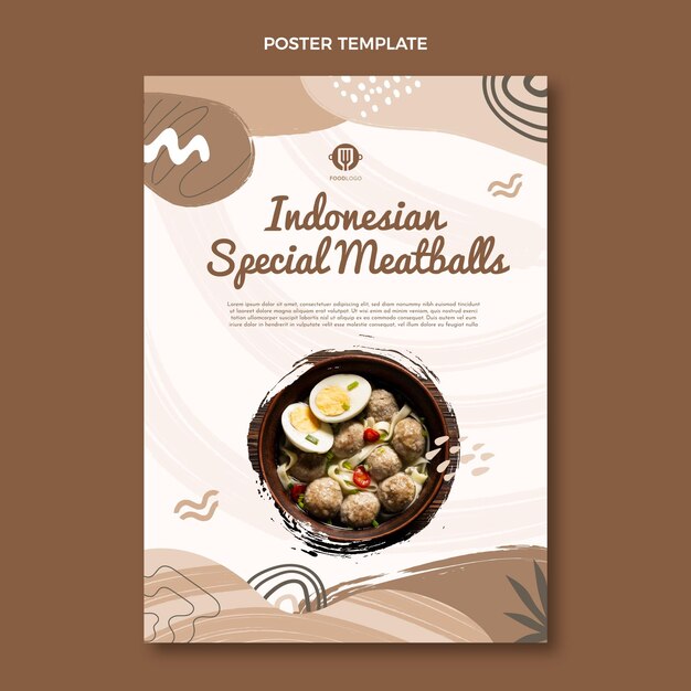 Flat food poster template