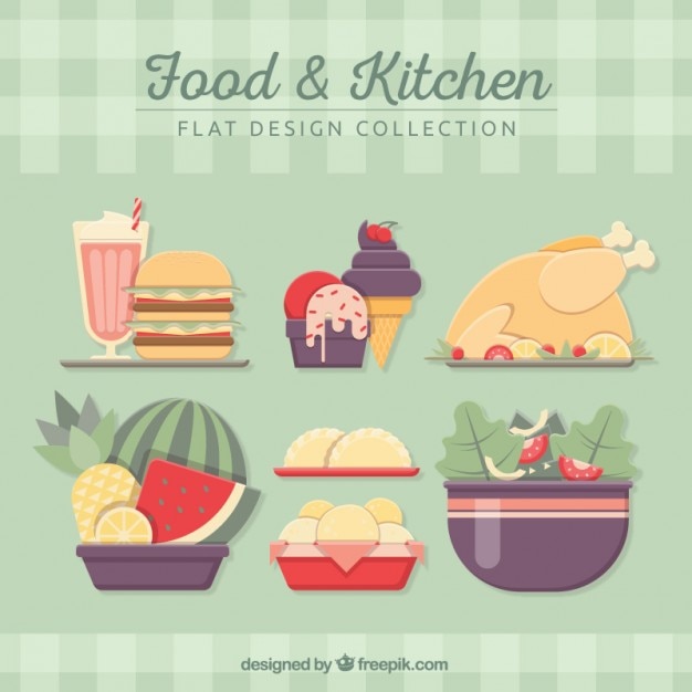 Flat food set