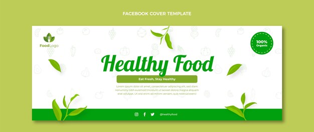 Flat food social media cover template