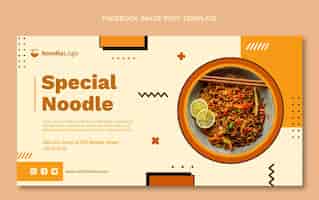 Free vector flat food social media promo template