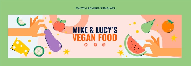 Flat food twitch banner