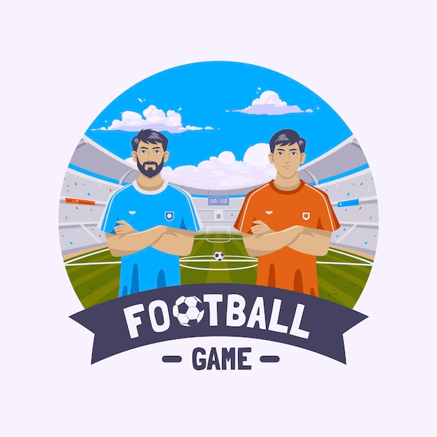 Free vector flat football players illustration