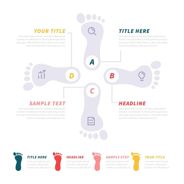 Flat footprint infographics concept