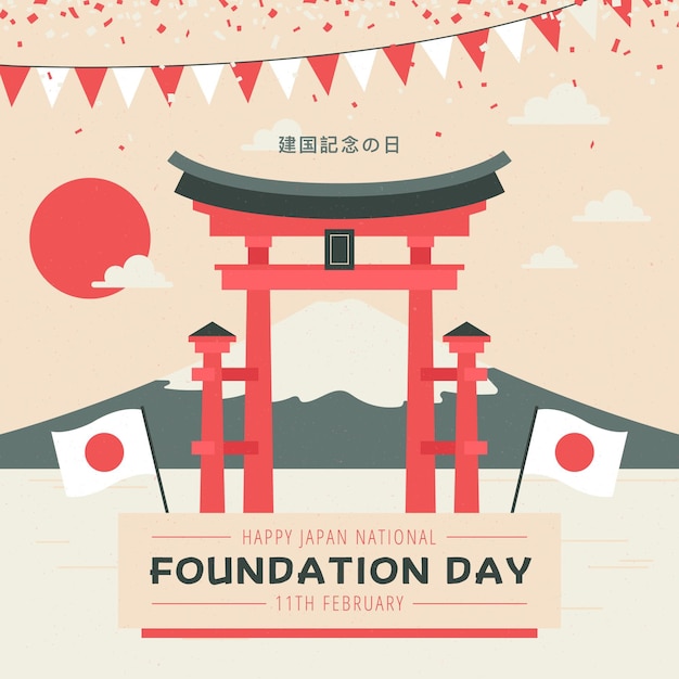 Flat foundation day illustration