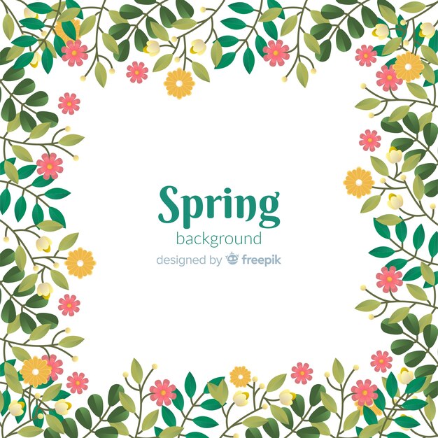 Free vector flat frame spring background