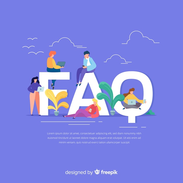 Free vector flat frequently asked questions background